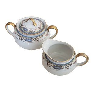 Antique NORITAKE Sylvania Cream Pitcher and Lidded Sugar Bowl Set